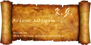 Krizsa Julianna névjegykártya